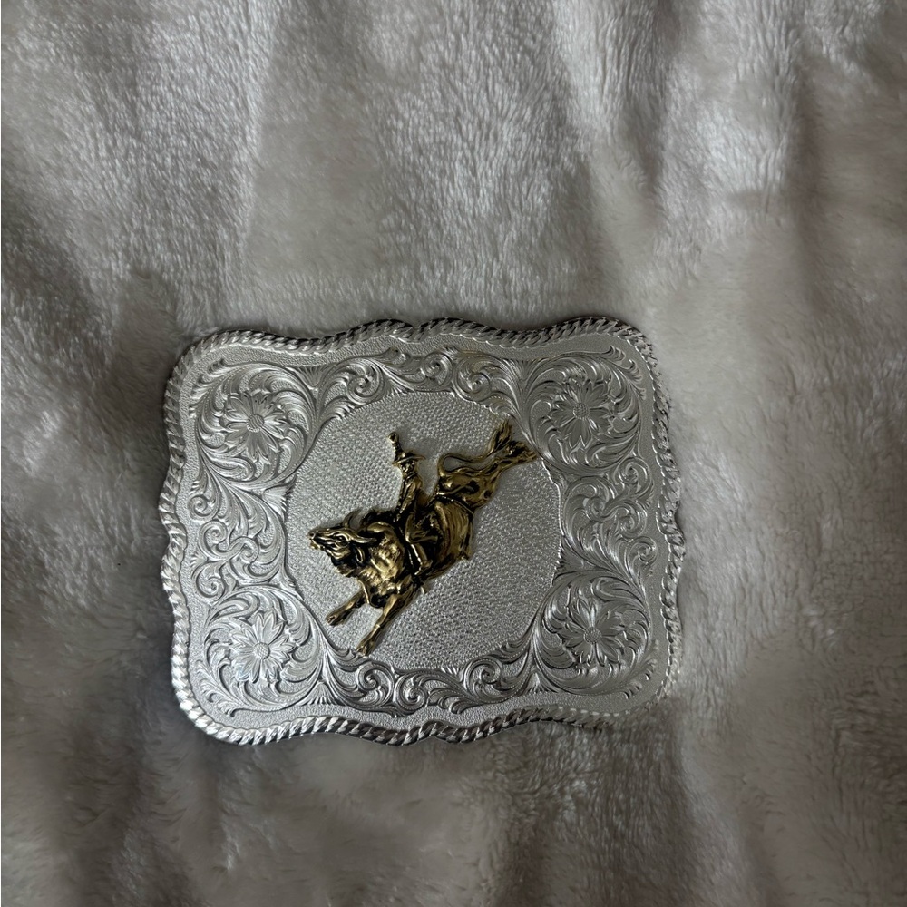 Montana Silversmiths Silver and Gold Rodeo Belt Buckle
